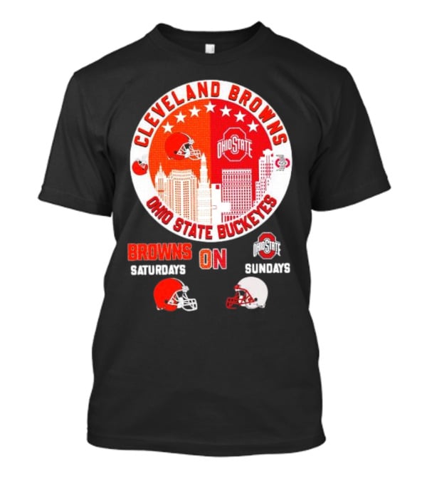Cleveland Browns Ohio State Buckeyes Saturdays Sundays Circle City T-Shirt