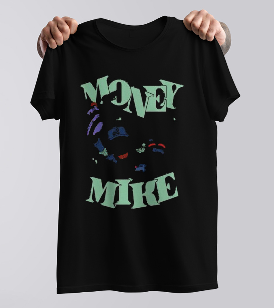 Money Mike Atlanta Braves Caricature Baseball Player With Dollars T-Shirt