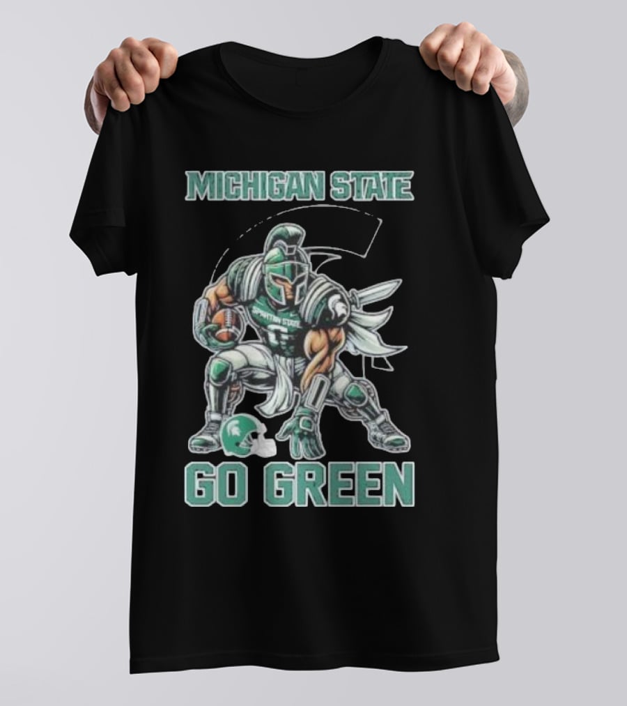 Michigan State Spartans Go Green Football Mascot T-Shirt