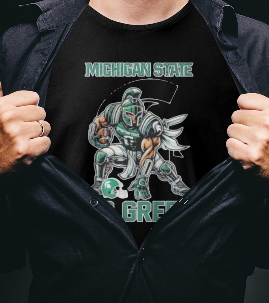 Michigan State Spartans Go Green Football Mascot T-Shirt
