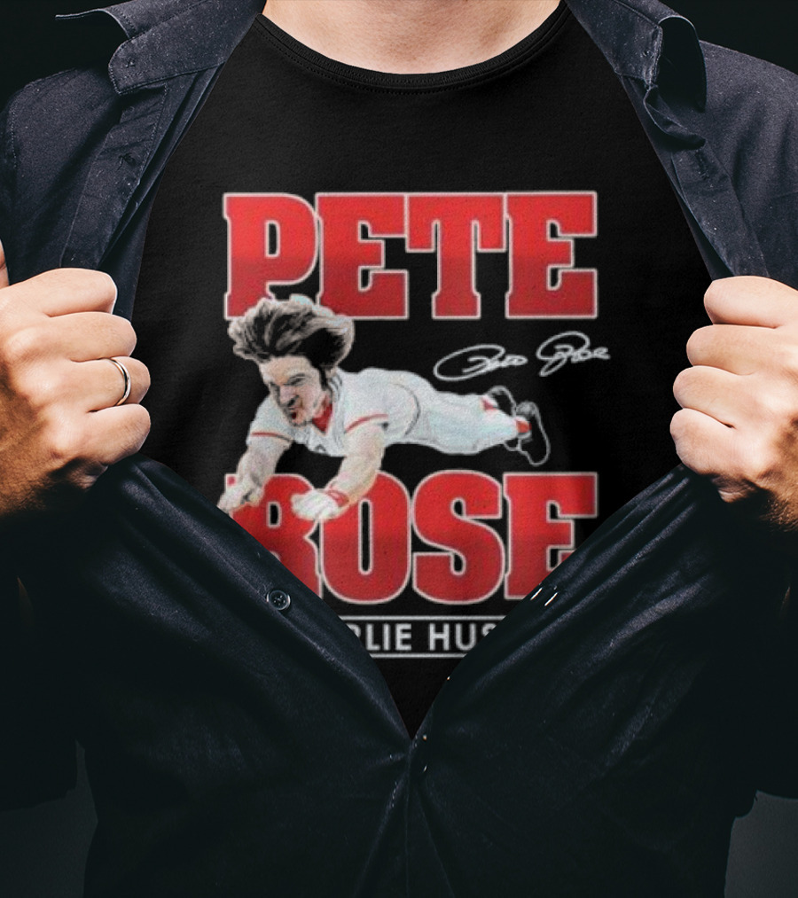Pete Rose Charlie Hustle Diving Player T-Shirt