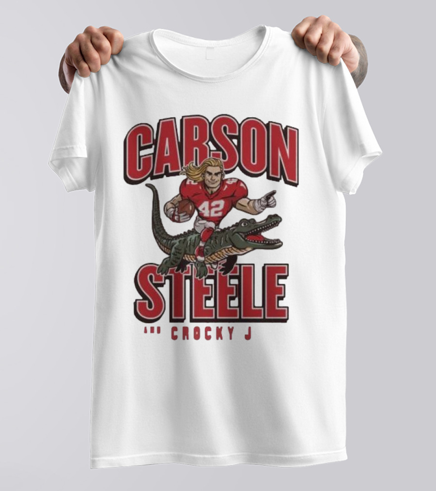 Carson Steele Riding Crocky J Football Kansas City Chiefs T-Shirt