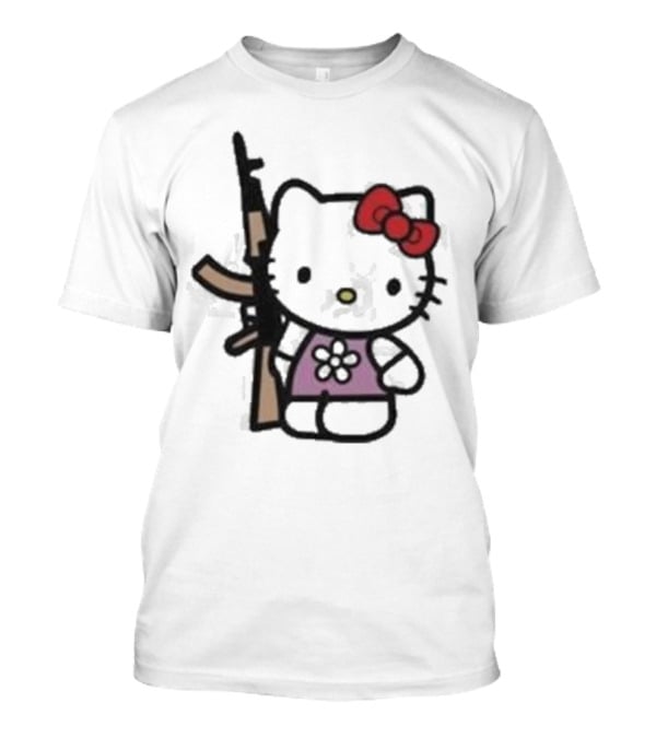 Hello Kitty Holding AK-47 Rifle T-Shirt