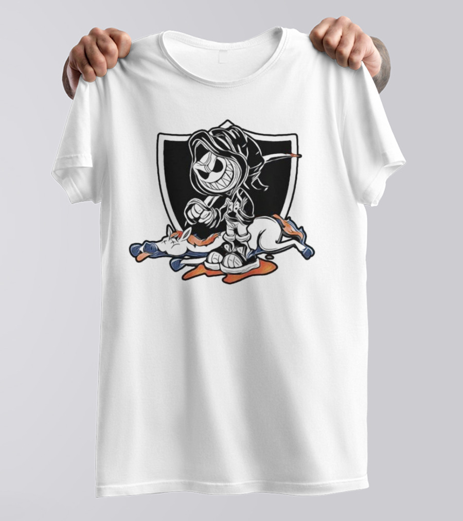 No Love For Denver Las Vegas Raiders Beat Denver Broncos Grim Reaper Over Broncos T-Shirt