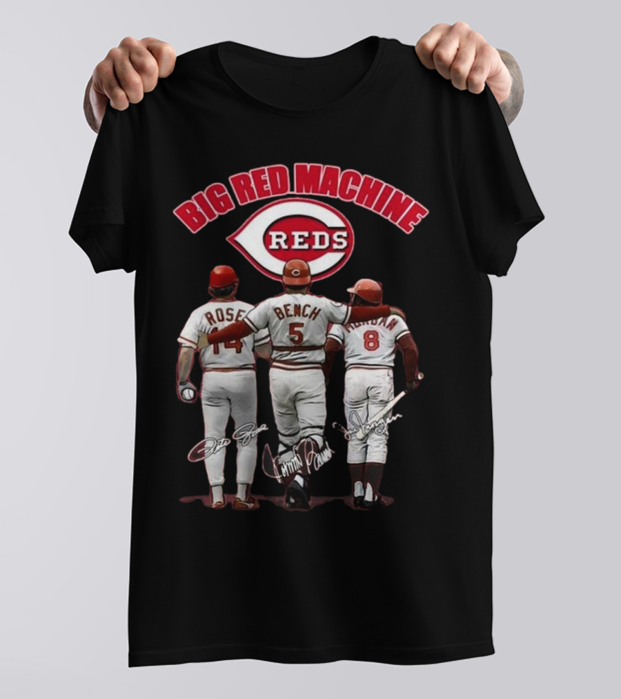Cincinnati Reds Big Red Machine Pete Rose Johnny Bench Joe Morgan T-Shirt