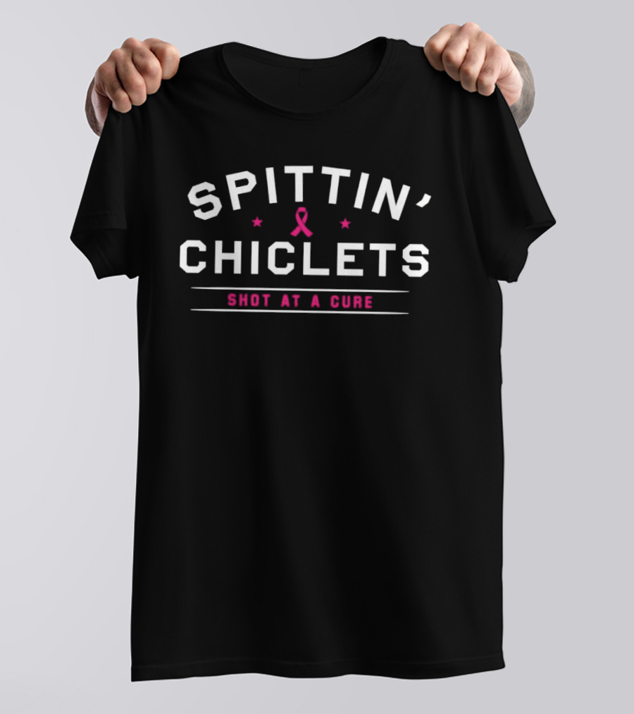 Spittin’ Chiclets Shot At A Cure Breast Cancer Pink Ribbon Awareness T-Shirt