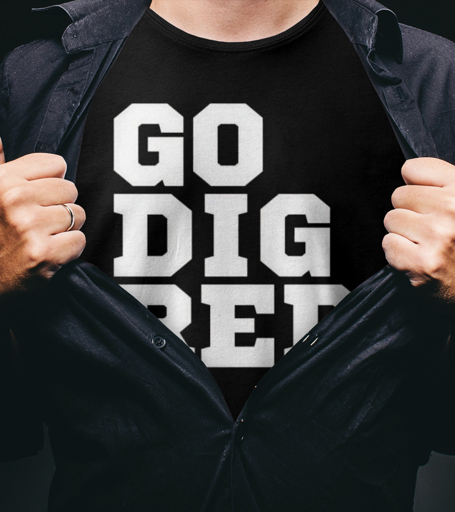 Go Dig Red Volleyball Nebraska Huskers Fan Spirit T-Shirt