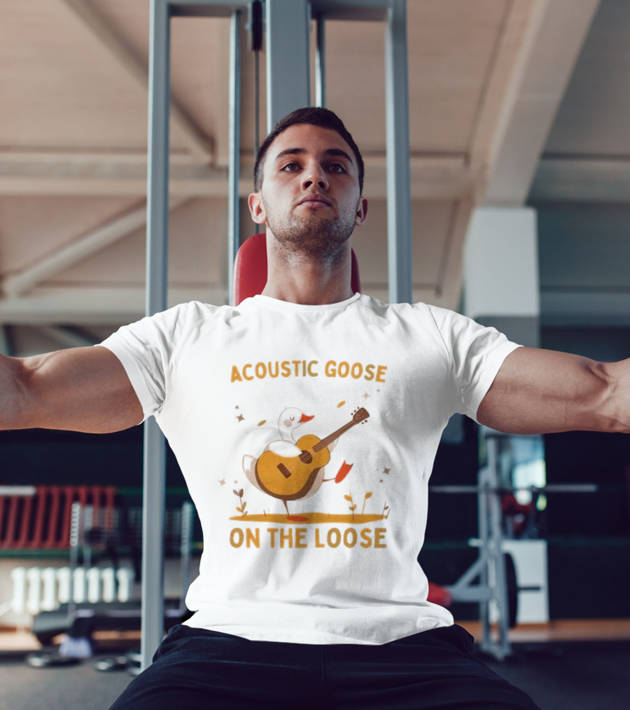 Acoustic Goose On The Loose Silly Meme Goose Playing Guitar T-Shirt