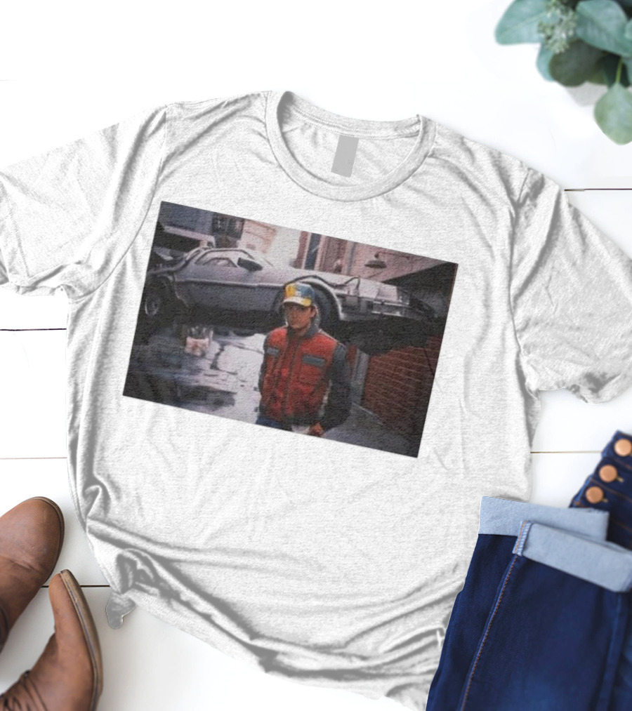 Back To The Future Marty McFly Michael J. Fox DeLorean Iconic Scene T-Shirt