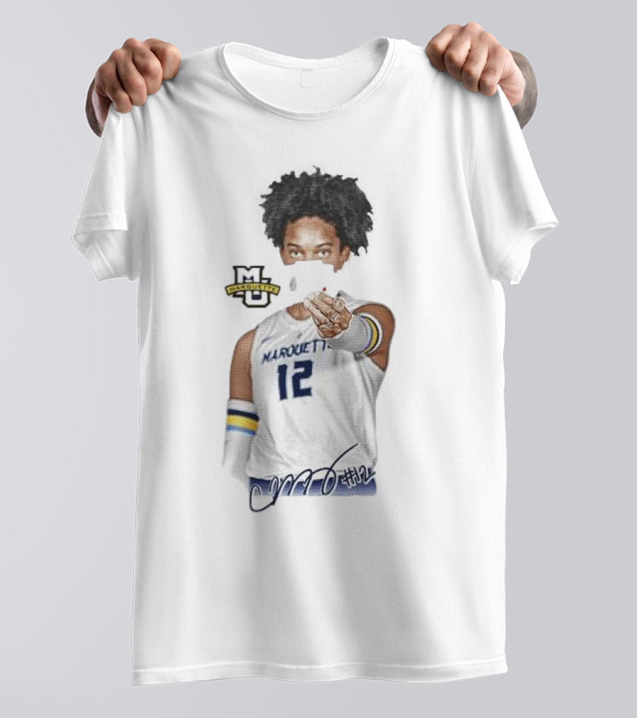 Carsen Murray Marquette Golden Eagles #12 Signature Cartoon MU T-Shirt