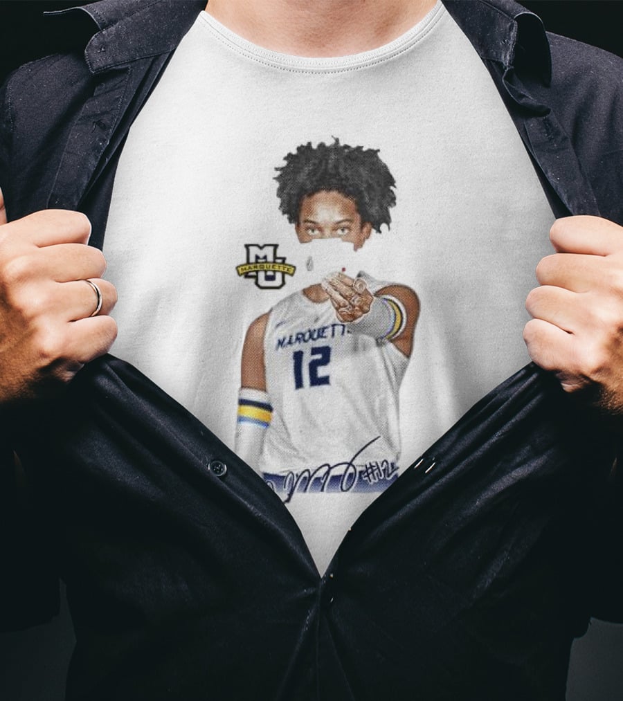 Carsen Murray Marquette Golden Eagles #12 Signature Cartoon MU T-Shirt