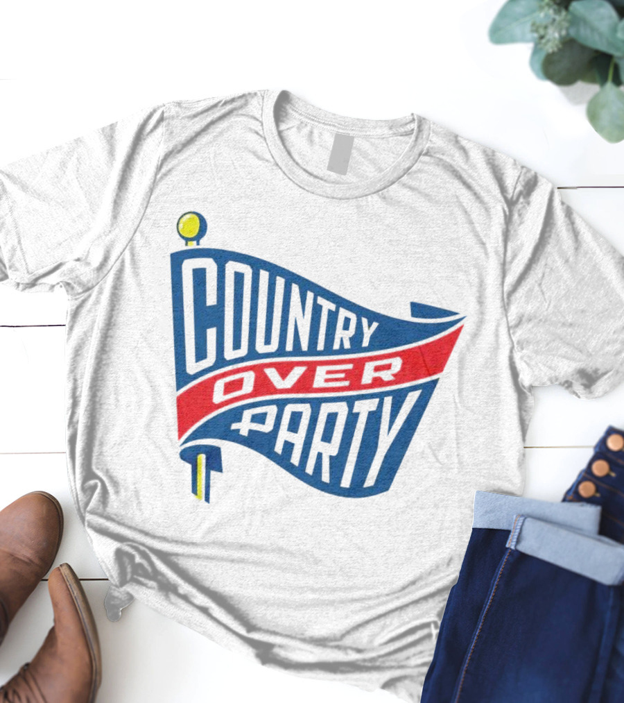 COUNTRY OVER PARTY Flag T-Shirt