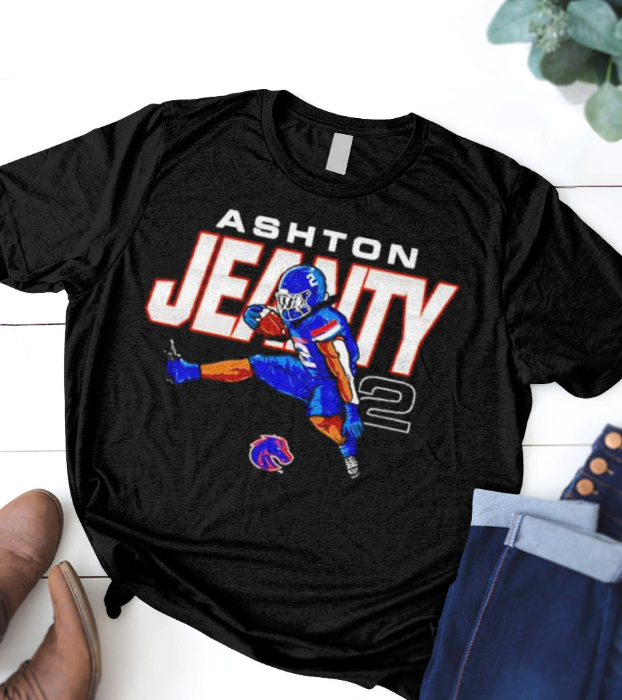ASHTON JEANTY 2 Boise State Broncos Player Cartoon T-Shirt