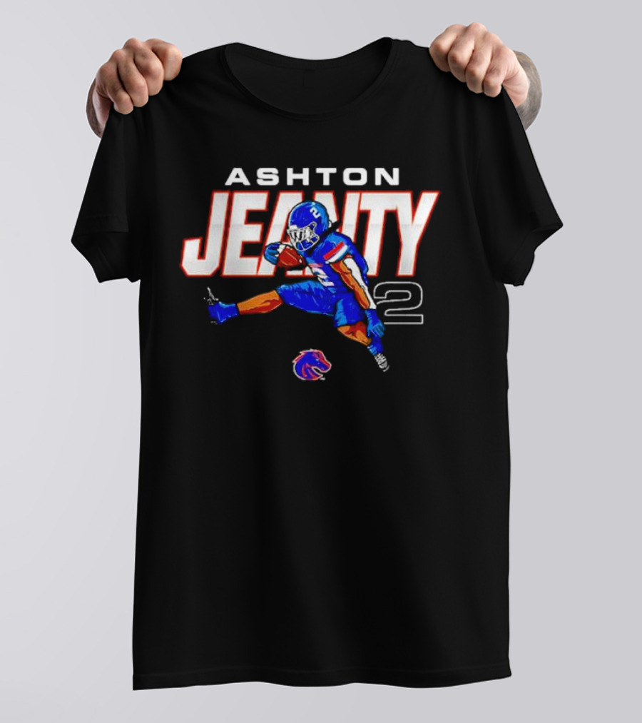 ASHTON JEANTY 2 Boise State Broncos Player Cartoon T-Shirt