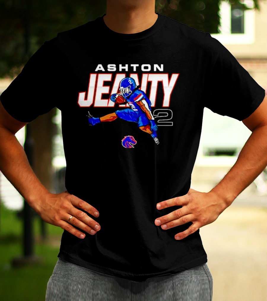 ASHTON JEANTY 2 Boise State Broncos Player Cartoon T-Shirt