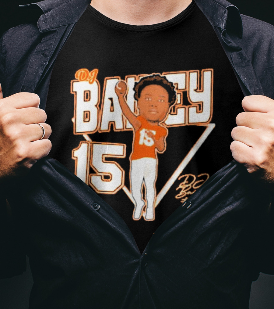 DJ Bailey 15 Sam Houston Bearkats Signature Cartoon T-Shirt