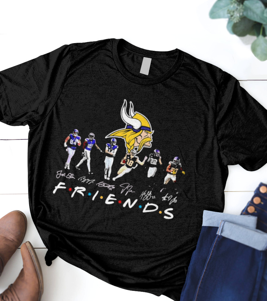 Minnesota Vikings Players Signatures Friends T-Shirt