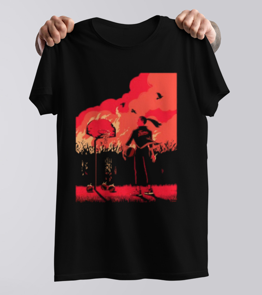 ROTY Caitlin Clark Indiana Fever Cartoon Basketball Scene T-Shirt