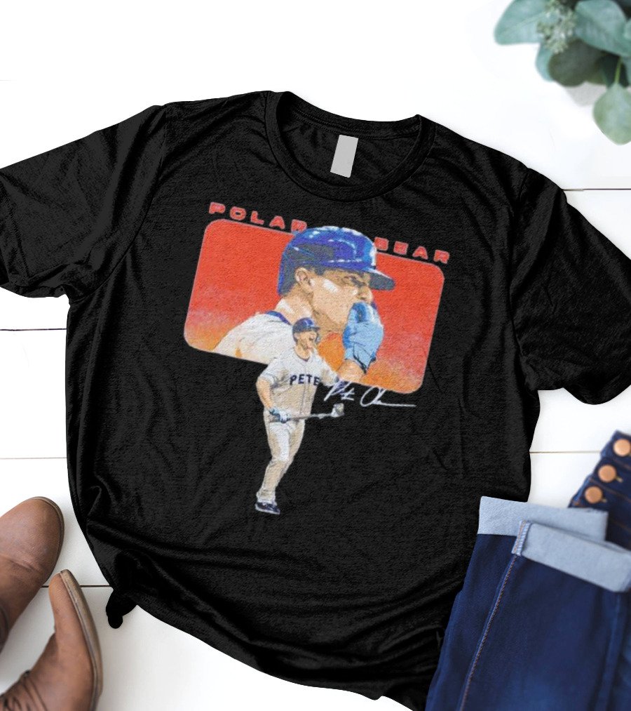 Polar Bear Pete Alonso Chef Kiss New York Mets Signature T-Shirt