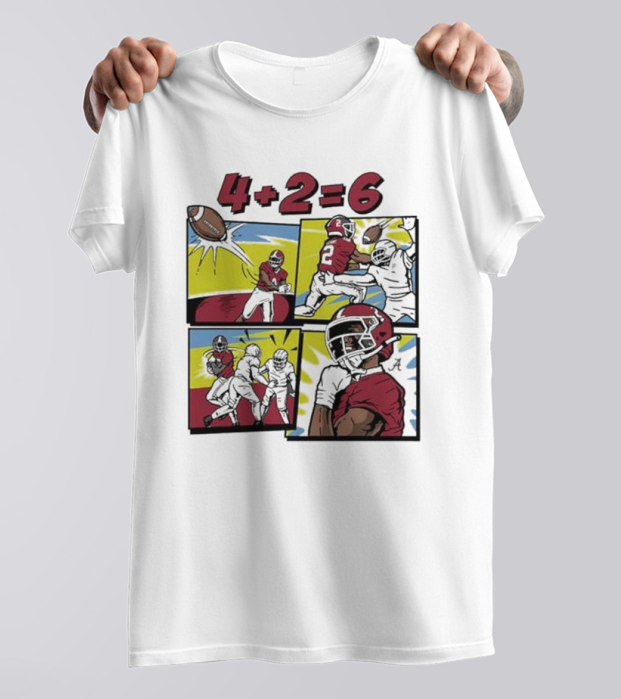 Alabama Crimson Tide Ryan Williams Comic 4 Plus 2 Equals 6 The Catch T-Shirt