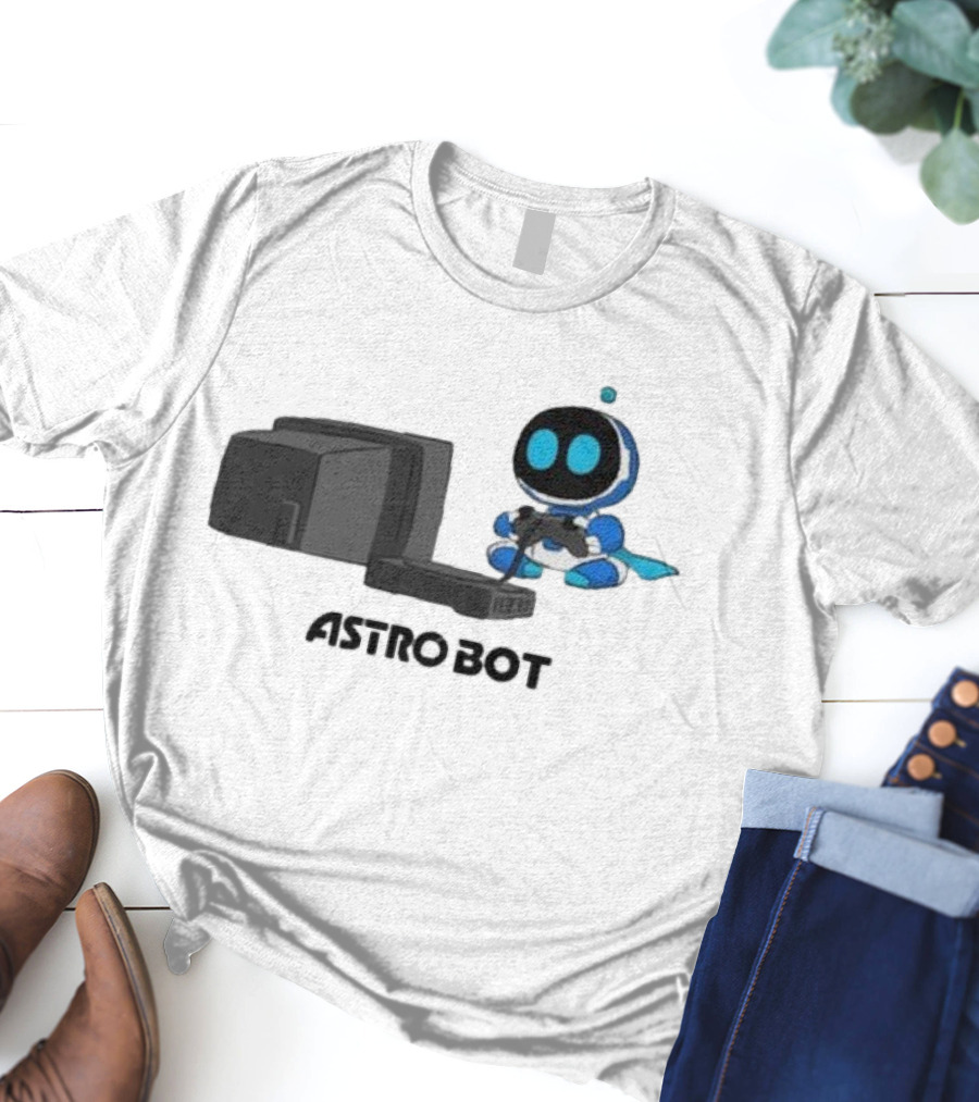 Astro Bot Playing Video Game Retro Console T-Shirt