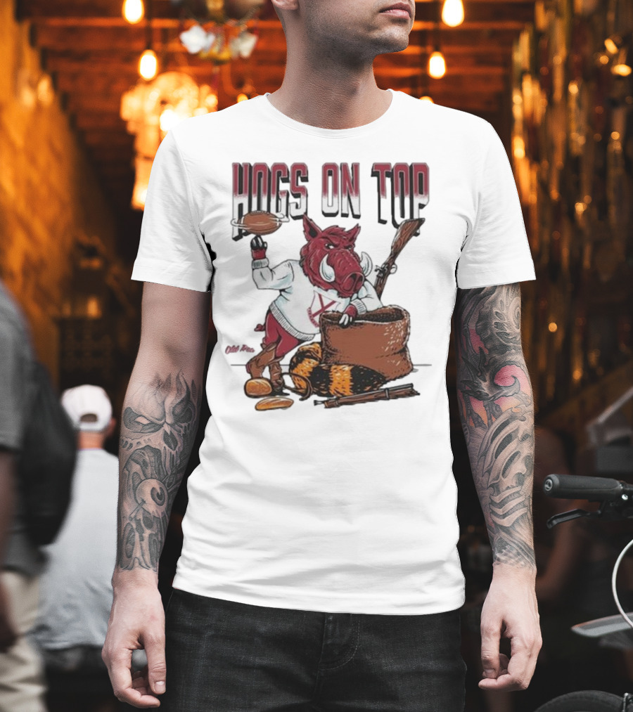 Hogs On Top Old Time Football T-Shirt
