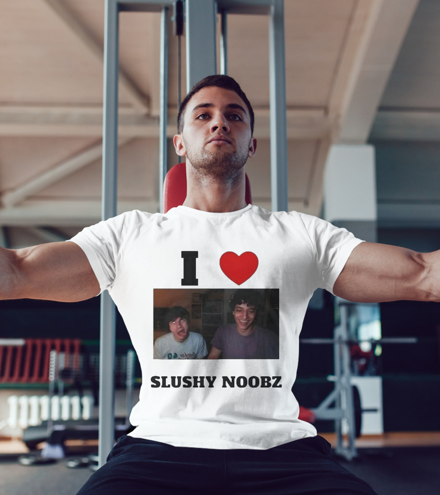 I Love Slushy Noobz Funny Duo Smiling Photo T-Shirt