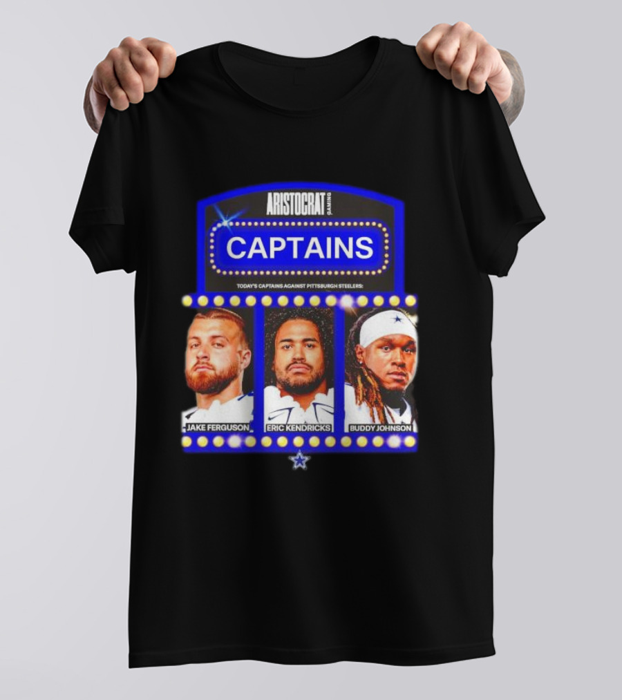 ARISTOCRAT CAPTAINS Dallas Cowboys Jake Ferguson Eric Kendricks Buddy Johnson Against Pittsburgh Steelers T-Shirt