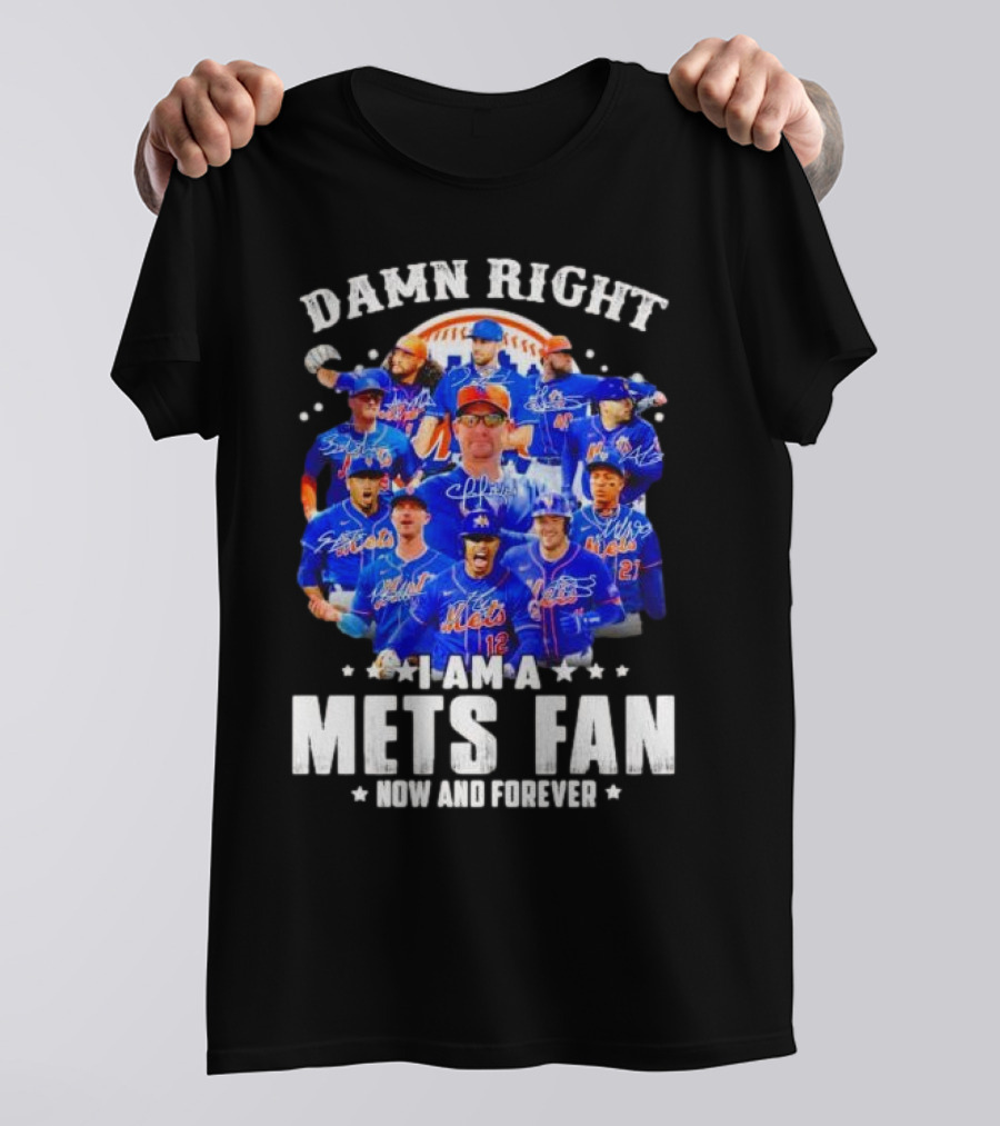 Damn Right I Am A New York Mets Fan Now And Forever Baseball Passion T-Shirt