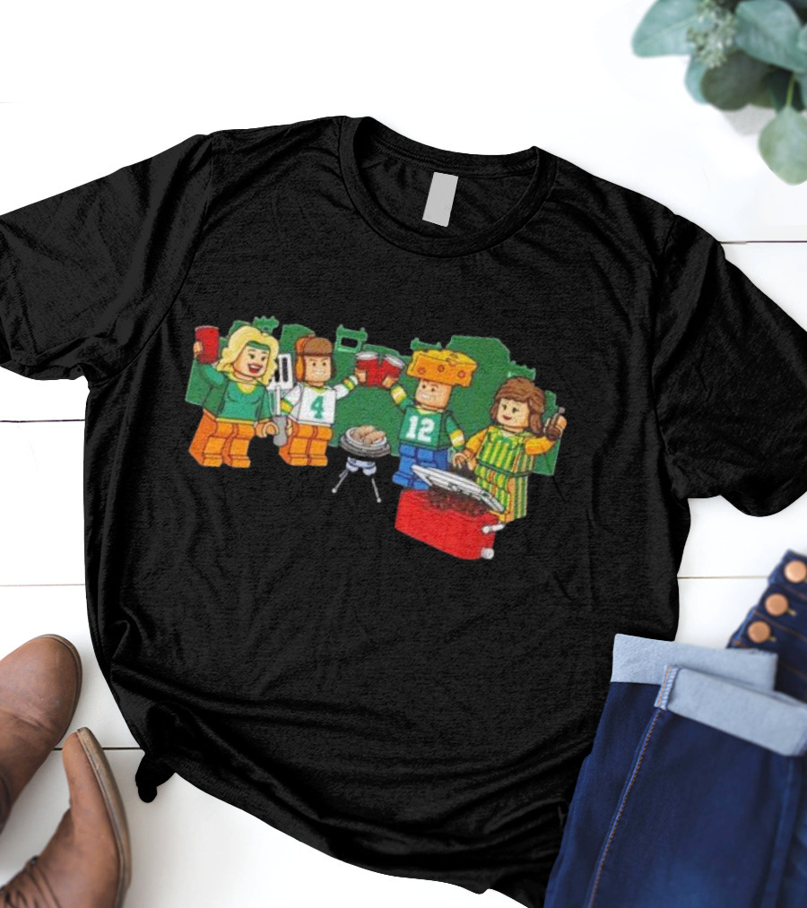 Green Bay Packers Lego Tailgate Party BBQ Fest T-Shirt