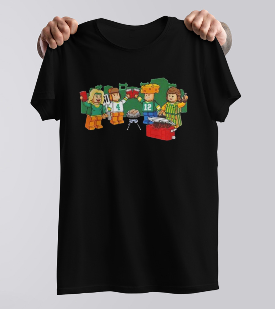 Green Bay Packers Lego Tailgate Party BBQ Fest T-Shirt
