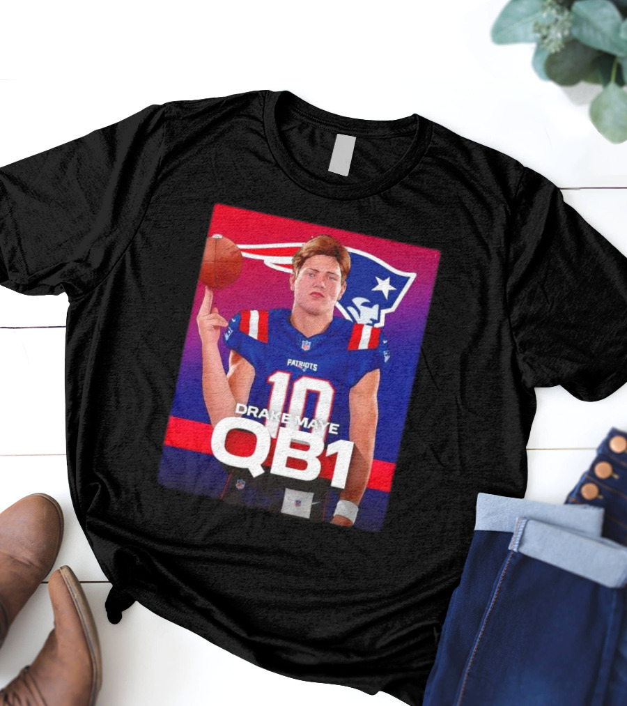 Drake Maye QB1 Era New England Patriots 10 Patriots T-Shirt