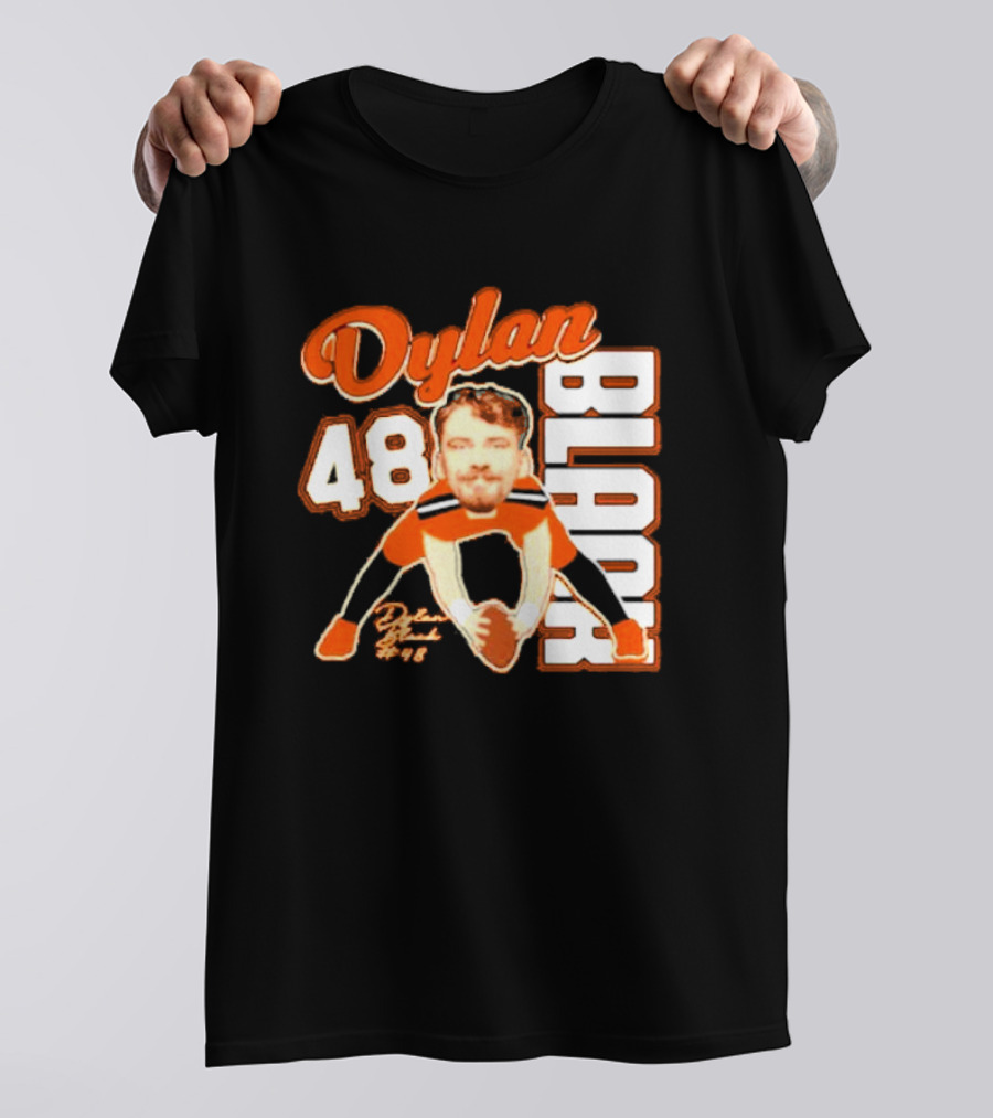 Dylan Black 48 Oregon State Beavers Football Player Face Cartoon T-Shirt
