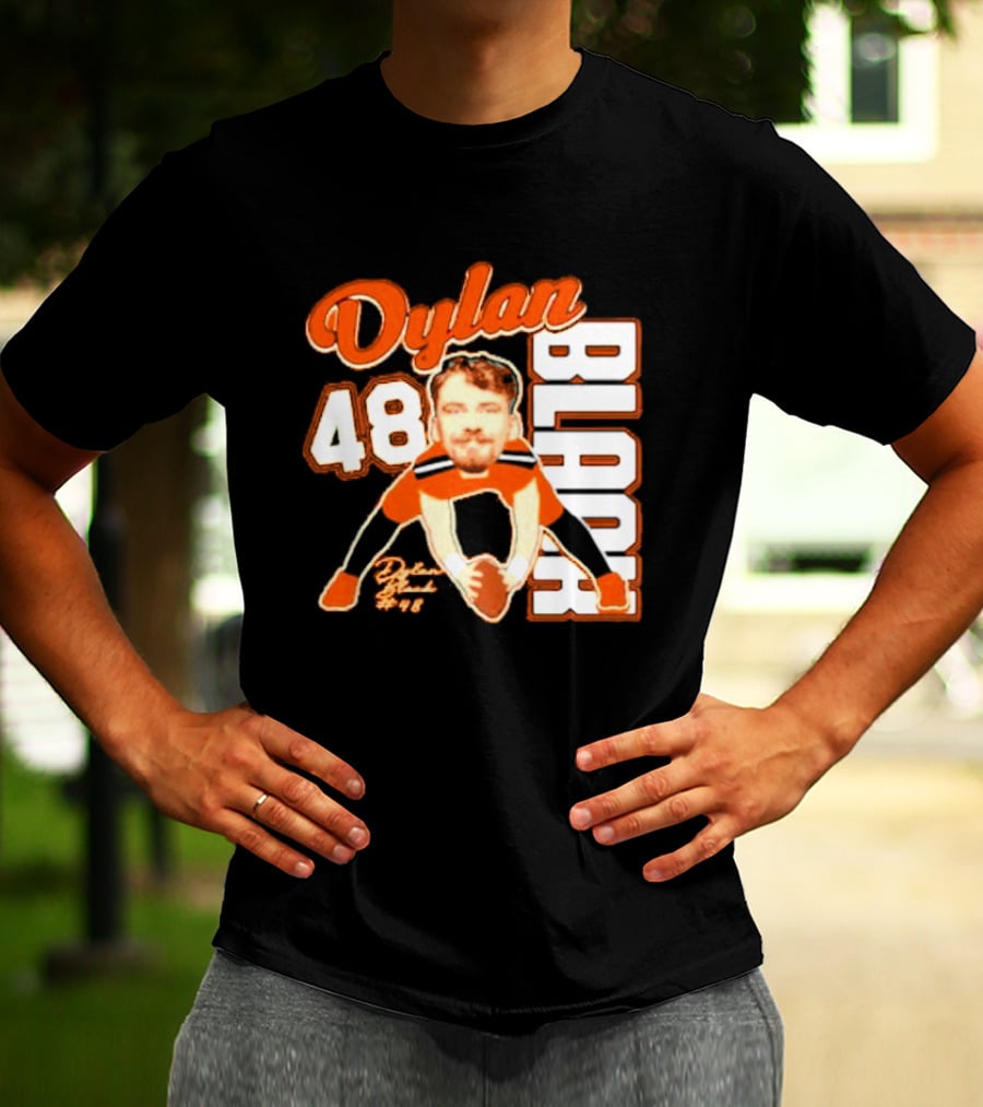 Dylan Black 48 Oregon State Beavers Football Player Face Cartoon T-Shirt