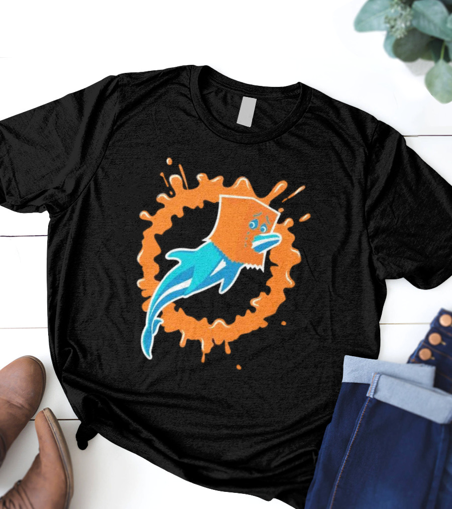 Paper Bag Dolphin Miami Dolphins Fan Humor NFL Sports Team T-Shirt