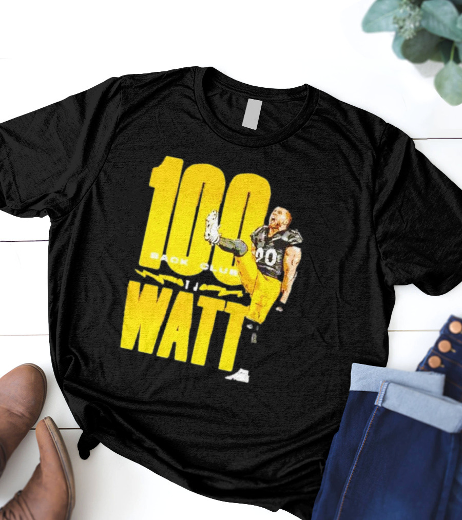 100 Sack Club Pittsburgh Steelers TJ Watt T-Shirt