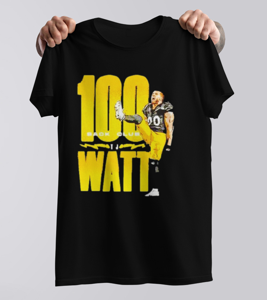 100 Sack Club Pittsburgh Steelers TJ Watt T-Shirt
