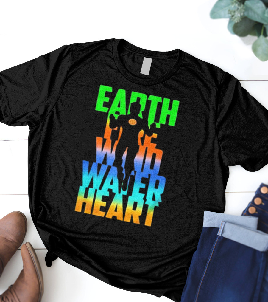Earth Fire Wind Water Heart Captain Planet T-Shirt