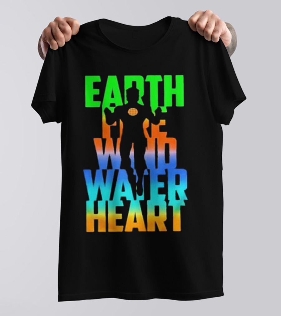 Earth Fire Wind Water Heart Captain Planet T-Shirt