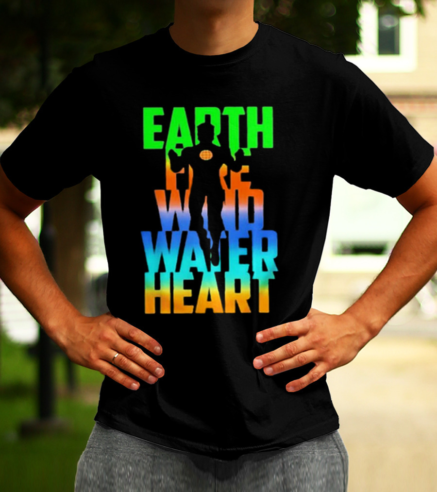 Earth Fire Wind Water Heart Captain Planet T-Shirt