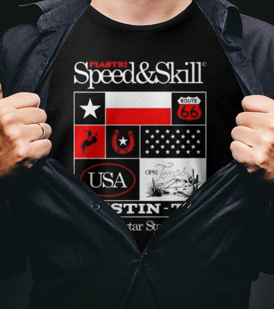 Piastri Speed And Skill Route 66 Austin TX The Lonestar State USA T-Shirt