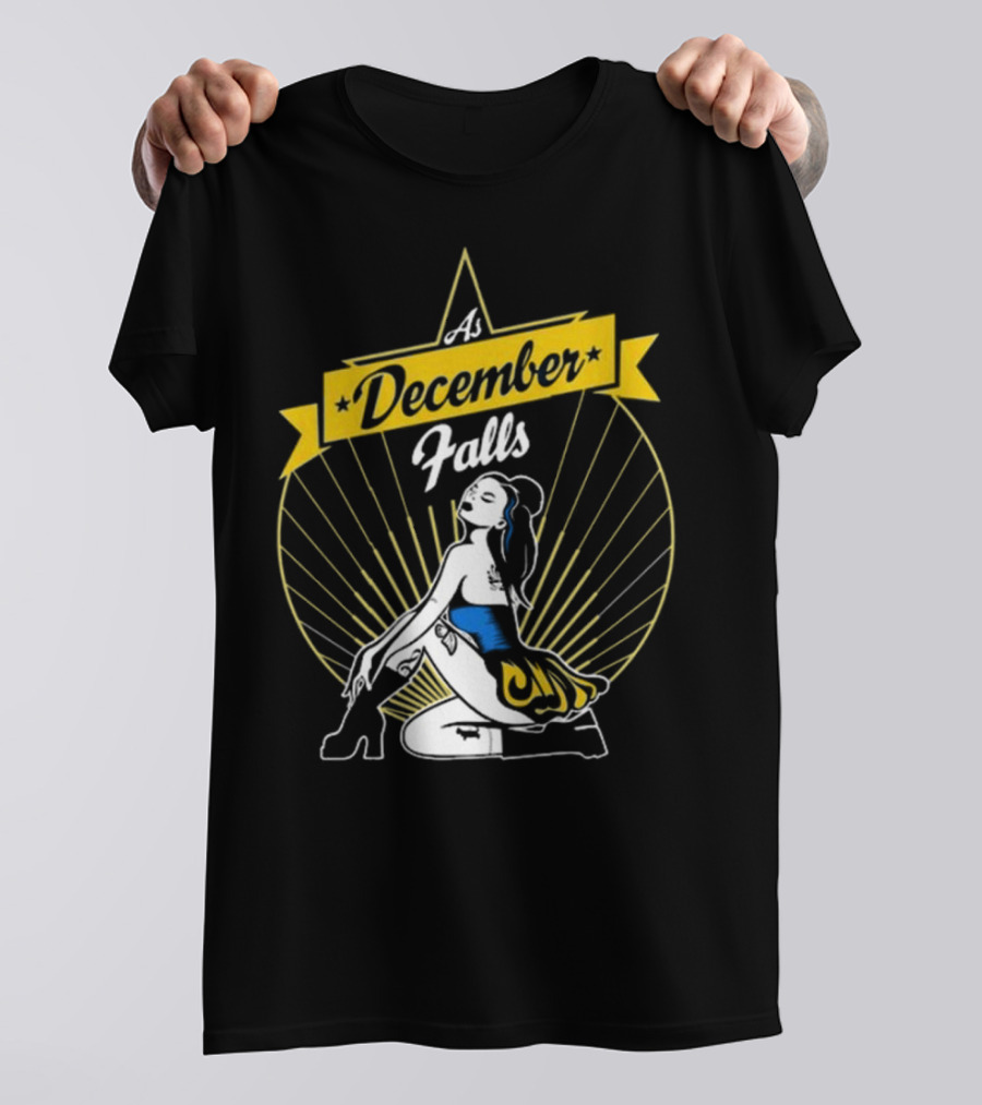 As December Falls Retro Pin-Up Girl T-Shirt