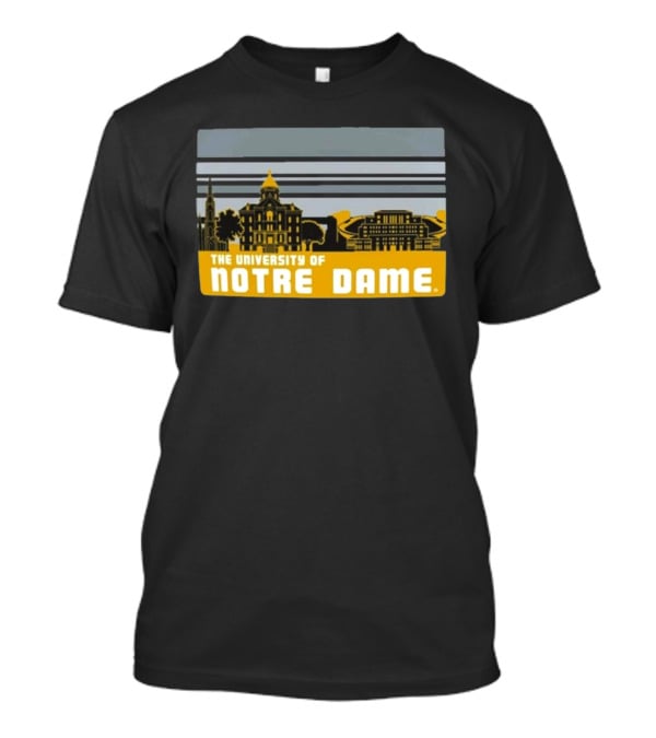 The University Of Notre Dame Fighting Irish Striped Campus Skyline T-Shirt