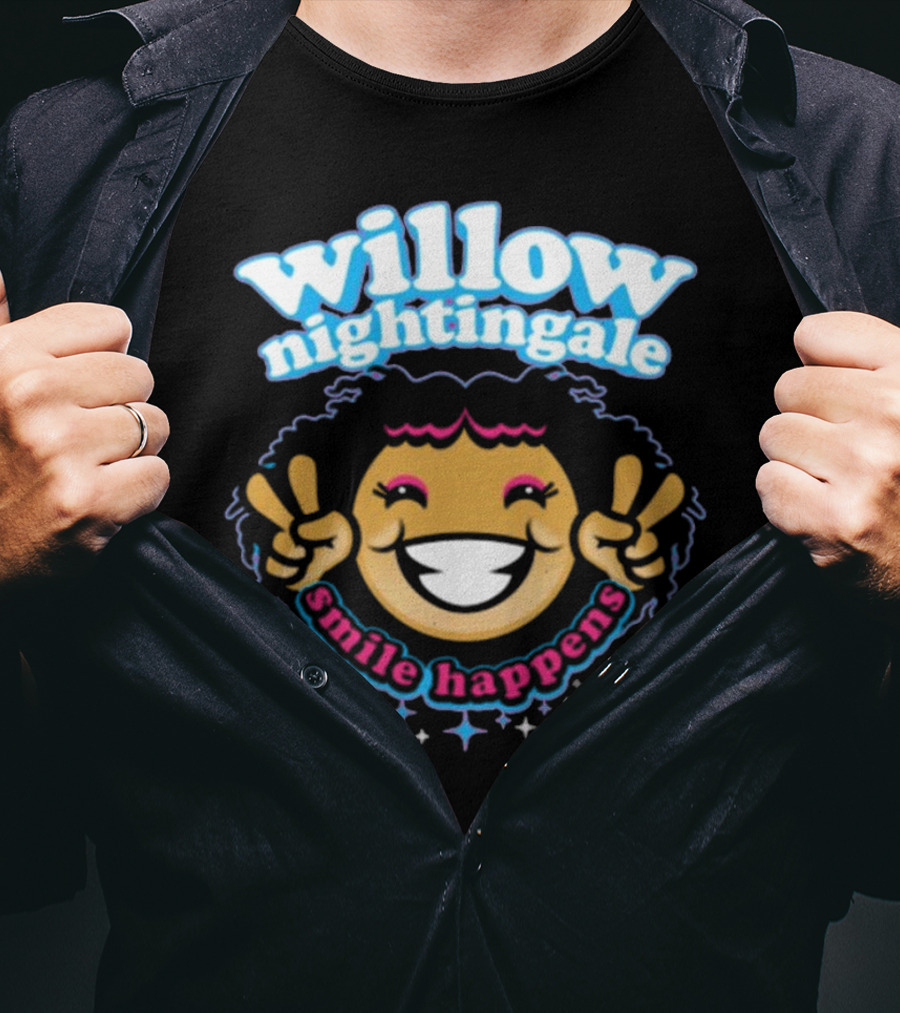 Willow Nightingale Smile Happens AEW Peaceful Emoji T-Shirt