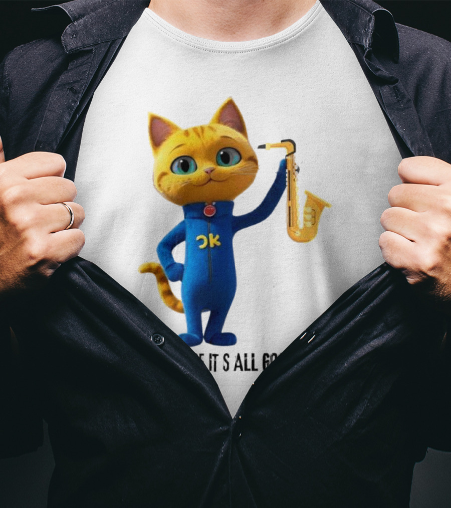 Pete The Cat With Saxophone Because It's All Good T-Shirt