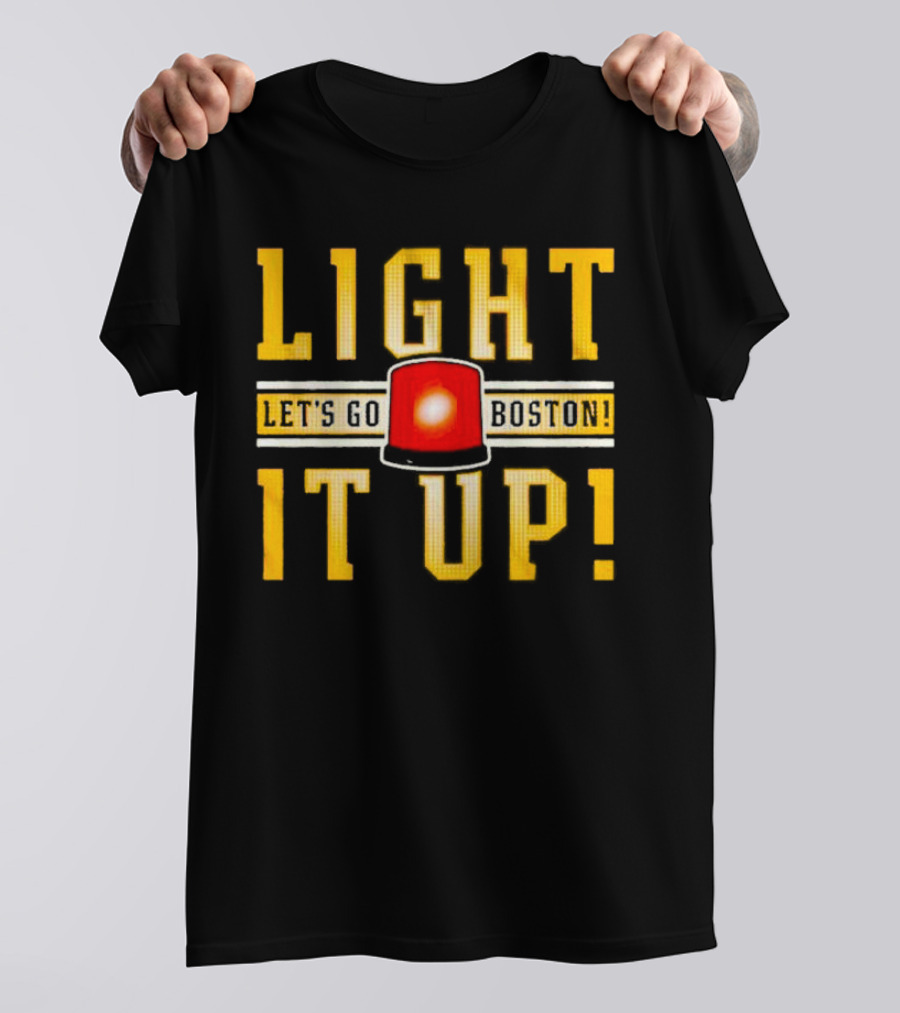 Light It Up Let's Go Boston Hockey Alarm Light T-Shirt