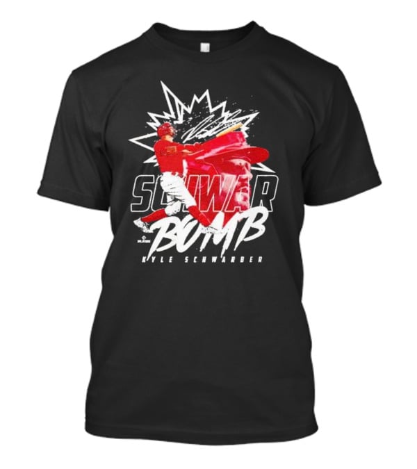 Schwar Bomb Kyle Schwarber Philadelphia Phillies Signature Iconic Baseball Explosion T-Shirt