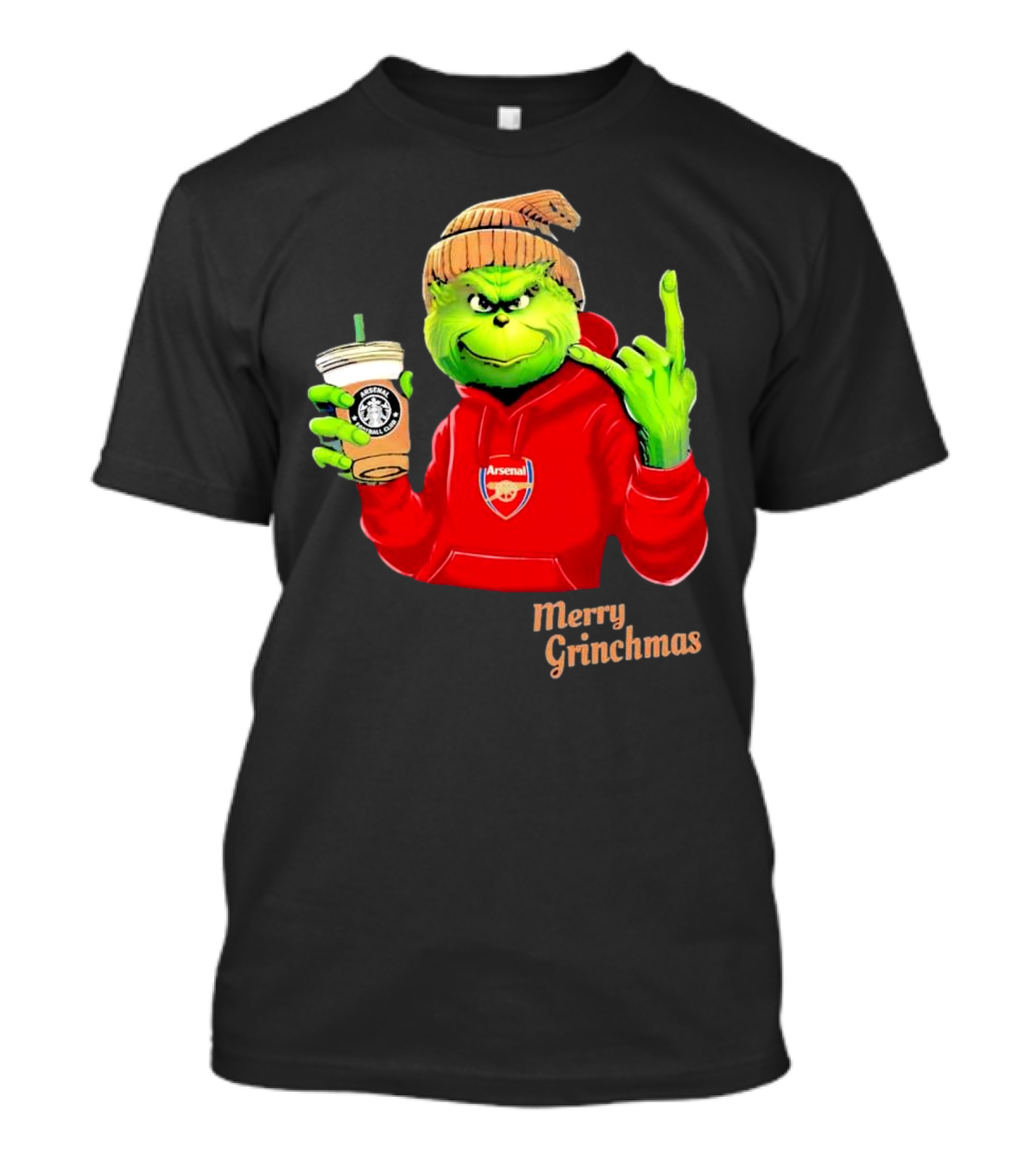 Grinch Arsenal FC Red Hoodie Merry Grinchmas Coffee Cup T-Shirt