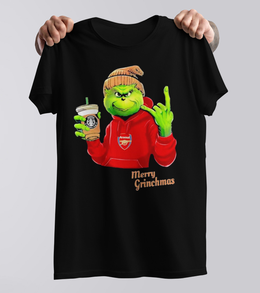 Grinch Arsenal FC Red Hoodie Merry Grinchmas Coffee Cup T-Shirt