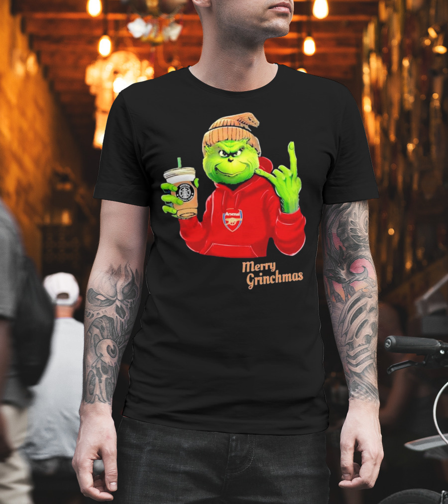 Grinch Arsenal FC Red Hoodie Merry Grinchmas Coffee Cup T-Shirt